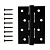 Петля стальная RENZ 100*75*2,5, 4 подшипника, б/колп., черный  арт: IN100-4BB FH B