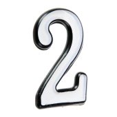Цифра дверная АЛЛЮР БОЛЬШАЯ пластик "2" хром (1000,50)