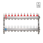 Коллектор с расходомерами ALATO 0301-0011, 1" x 3/4" x 11-вых (1" x 3/4" x 11-вых)