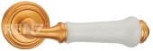 Ручка дверная RENZ 617-16 SG/WH "Сиракузы" (золото матовое/керамика белая)