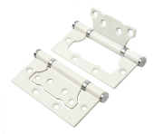 Петля накладная RENZ 100-2BB FH SW/CP (супер белый/хром блестящий) без врезки