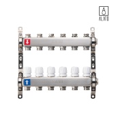 Коллектор без расходомеров ALATO 0302-0006, 1" x 3/4" x 6-вых (1" x 3/4" x 6-вых)