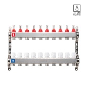 Коллектор с расходомерами ALATO 0301-0010, 1" x 3/4" x 10-вых (1" x 3/4" x 10-вых)