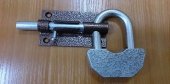 Засов накладной ПОД ЗАМОК с круглым ригелем ант.медь 