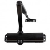 DC120, шестереннореечный доводчик, рычажная тяга в комплекте, усилие EN2/3/4, BC, черный, RAL9005