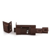 Засов накл. С ПРОУШИНОЙ с плоским ригелем ант.медь