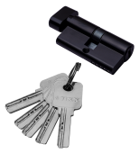Цилиндр TIXX 60 мм К-З, компьютерный ключ, черный  арт: TIXX CC 60-H Black