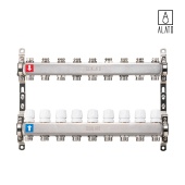 Коллектор без расходомеров ALATO 0302-0009, 1" x 3/4" x 9-вых (1" x 3/4" x 9-вых)