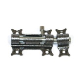 Засов накладной ОРИГИНАЛЬНЫЙ с круглым ригелем ант.серебро