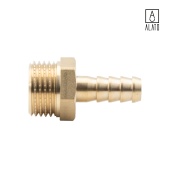 Штуцер для присоединения шланга НР, латунный, 0128-1510, 1/2" x Φ10 (1/2" x Φ10)