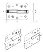 Петля накладная ПН1-85 (А) пол.черный левая (60) мт