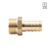 Штуцер для присоединения шланга НР, латунный, 0128-1514, 1/2" x Φ14 (1/2" x Φ14)