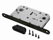 Защелка сантехническая магнитная РЕНЦ с пластиковой ответной планкой, черный  арт: INLBM 5096 pl Black