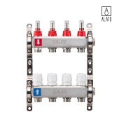 Коллектор с расходомерами ALATO 0301-0004, 1" x 3/4" x 4-вых (1" x 3/4" x 4-вых)