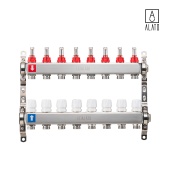 Коллектор с расходомерами ALATO 0301-0008, 1" x 3/4" x 8-вых (1" x 3/4" x 8-вых)