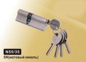 Цилиндровый механизм простой ключ-ключ N55/35мм DAMX SN (Матовый никель)