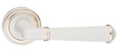Ручка дверная RENZ 625-16 W/GP "Новара", (белый/золото блестящее)