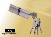 Цилиндровый механизм простой ключ-ключ N90мм DAMX SN (Матовый никель)