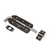 Засов накл ГАРАЖНЫЙ с круглым ригелем ант.серебро 