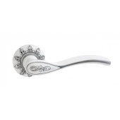 Ручка дверная RENZ INDH 17-10 SW/CP "Флория", супер белый/хром блестящий