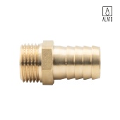 Штуцер для присоединения шланга НР, латунный, 0128-1518, 1/2" x Φ18 (1/2" x Φ18)