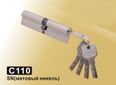 Цилиндровый механизм перфорированный ключ-ключ С110 мм DAMX SN (Матовый никель)