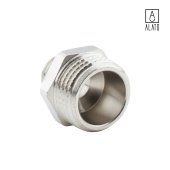 Ниппель переходной НР-НР, никелированный 0104-1508, 1/2" х 1/4" (1/2" х 1/4")