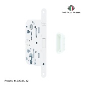 Замок врезной магнитный под цилиндр PORTA DI PARMA Polaris M.02CYL.12 Белый