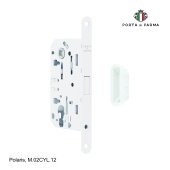 Замок врезной магнитный под цилиндр PORTA DI PARMA Polaris M.02CYL.12 Белый