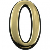 Цифра дверная АЛЛЮР БОЛЬШАЯ пластик "0" золото (1000,50)