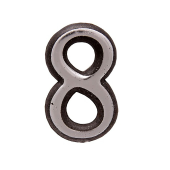 Цифра дверная АЛЛЮР БОЛЬШАЯ пластик "8" хром (1000,50)