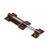 Засов накладной ОСНОВНОЙ с круглым ригелем ант.медь 