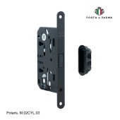 Замок врезной магнитный под цилиндр PORTA DI PARMA Polaris M.02CYL.03 Чёрный