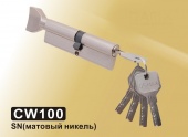 Цилиндровый механизм перфорированный ключ-вертушка СW100 мм DAMX SN (Матовый никель)