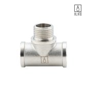 Тройник ВР-НР-ВР, никелированный, 0114-1515, 1/2" (1/2")