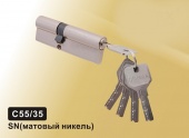 Цилиндровый механизм перфорированный ключ-ключ С55/35 мм DAMX SN (Матовый никель)