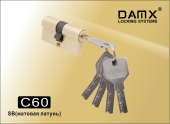 Цилиндровый механизм перфорированный ключ-ключ С60 мм DAMX SB (Матовая латунь)