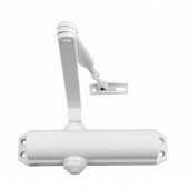 DC120, шестереннореечный доводчик, рычажная тяга в комплекте, усилие EN2/3/4, BC, белый, RAL9016