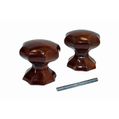 Ручка-кнопка ЙО-КРАСН. ДЕРЕВО (фигурн.)