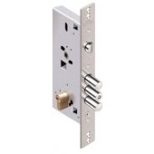 1.01.23 Замок врезной ЛАЗУРИТ никель, под цилиндр- стержни 3шт. диаметр 16мм Под фалевую ручку