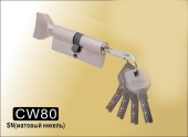 Цилиндровый механизм перфорированный ключ-вертушка CW80 мм DAMX SN (Матовый никель)