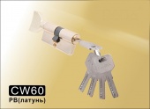 Цилиндровый механизм перфорированный ключ-вертушка СW60 мм DAMX PB (Полированная латунь)