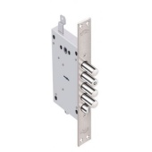 1.08.31 Замок врезной РУБИН никель, сувальдный- стержни 4шт. диаметр 18мм тяги, Под фалевую ручку