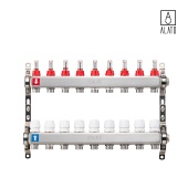 Коллектор с расходомерами ALATO 0301-0009, 1" x 3/4" x 9-вых (1" x 3/4" x 9-вых)