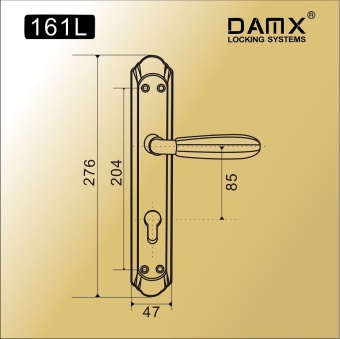 Ручка 161L DAMX SB/PB (Матовая латунь / Полированная латунь)*85