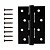 Петля стальная RENZ 100*75*2,5, 4 подшипника, б/колп., черный  арт: IN100-4BB FH B