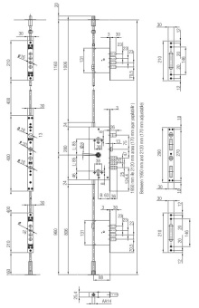 Замок врезной KALE KILIT мультисистемный цилиндровый 256,85BS63,30CP,SP,Ros,STB с тягами