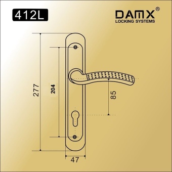 Ручка 412L DAMX SN/CP (Матовый никель / Хром)*85