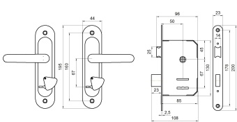 Замок врезной Абсолют ЗВ9.2-08 (Белый)