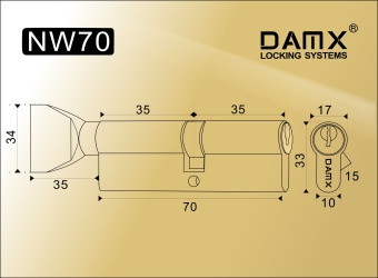 ЦМ NW70 (35/35) мм DAMX SN (Матовый никель)